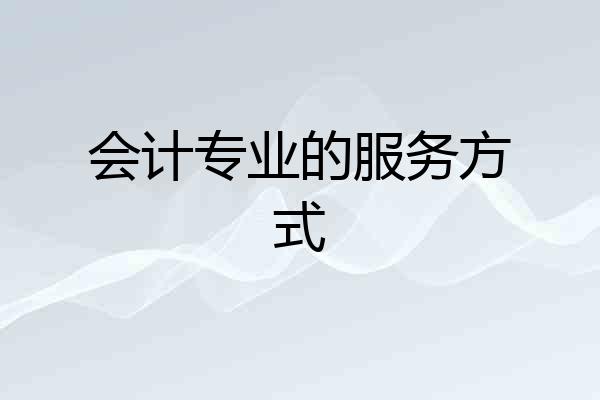 会计专业的服务方式