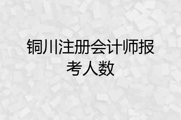 铜川注册会计师报考人数