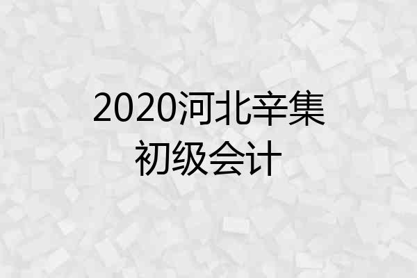 2020河北辛集初级会计