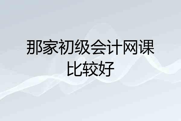 那家初级会计网课比较好