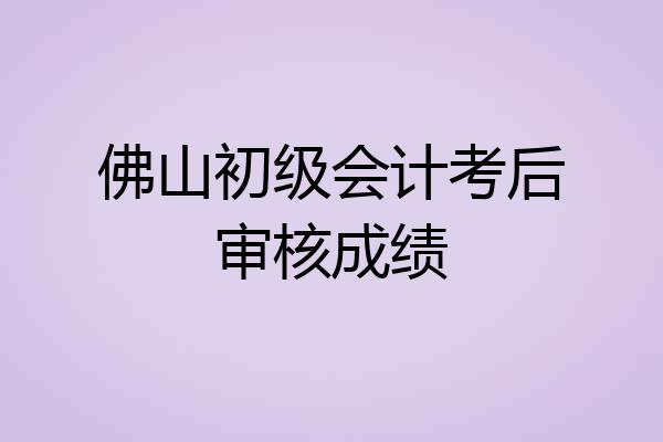 佛山初级会计考后审核成绩