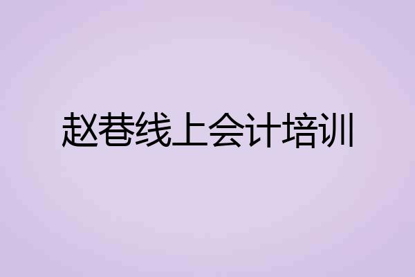 赵巷线上会计培训