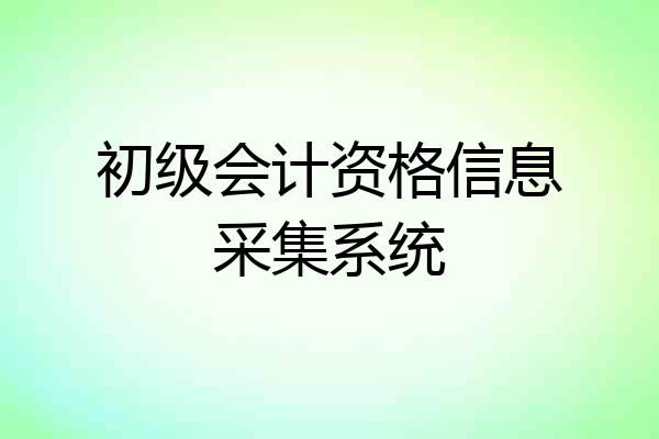 初级会计资格信息采集系统