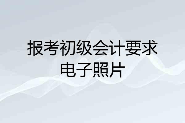 报考初级会计要求电子照片