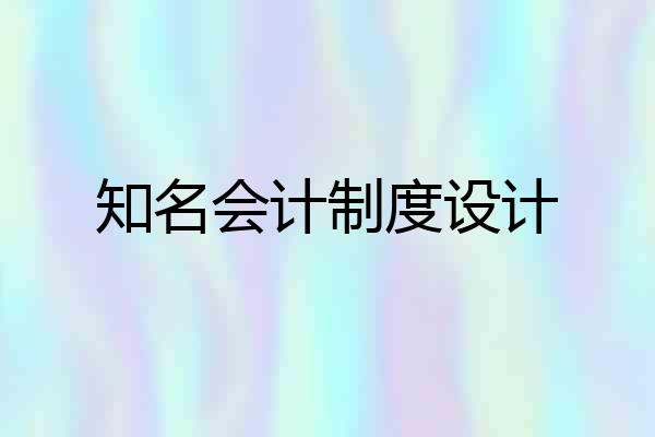 知名会计制度设计