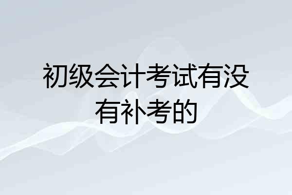 初级会计考试有没有补考的