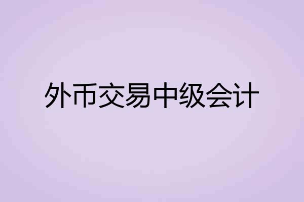 外币交易中级会计