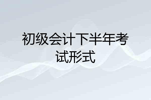 初级会计下半年考试形式