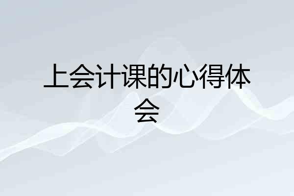 上会计课的心得体会