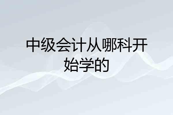 中级会计从哪科开始学的