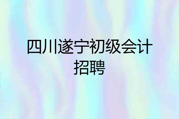 四川遂宁初级会计招聘