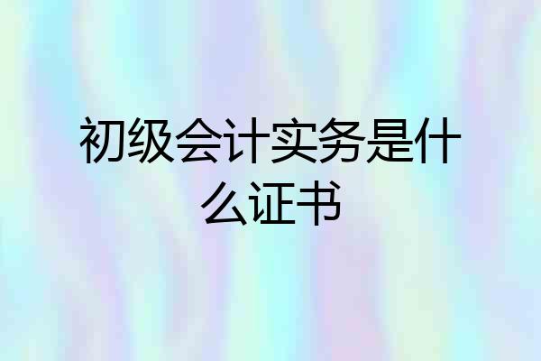 初级会计实务是什么证书