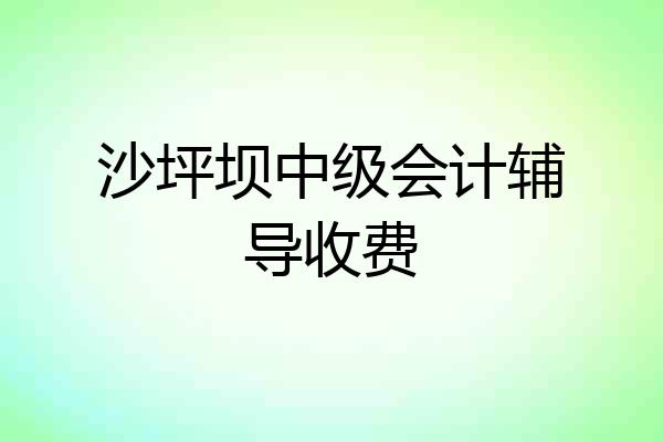 沙坪坝中级会计辅导收费
