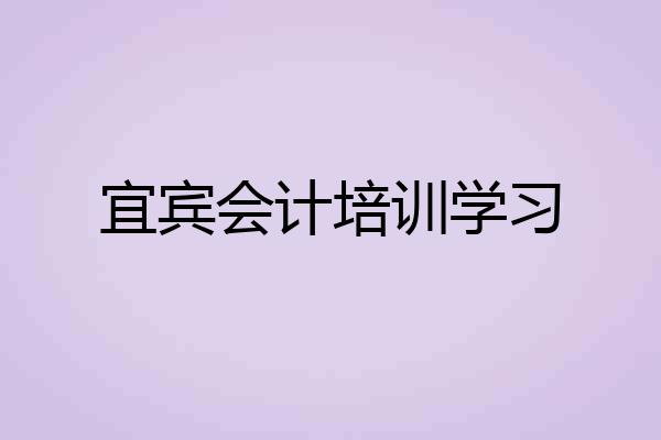 宜宾会计培训学习