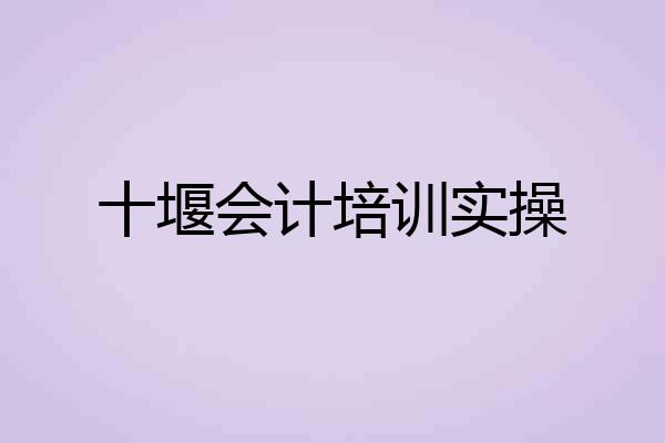 十堰会计培训实操