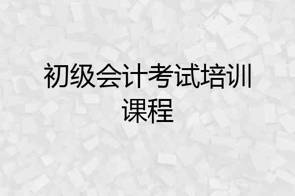 初级会计考试培训课程