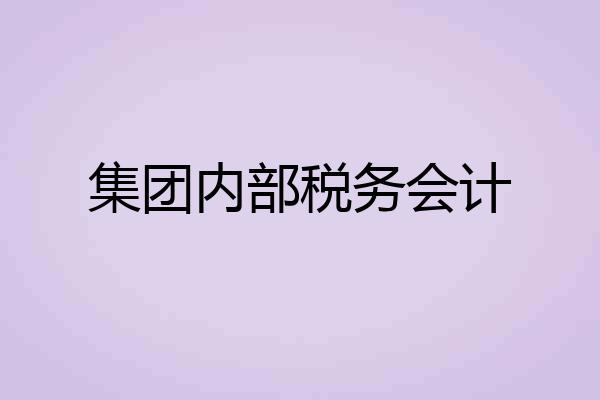 集团内部税务会计