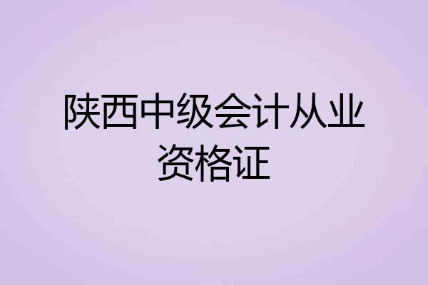 陕西中级会计从业资格证