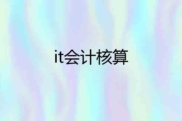 it会计核算