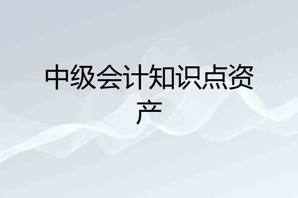 中级会计知识点资产