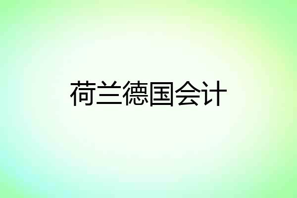 荷兰德国会计