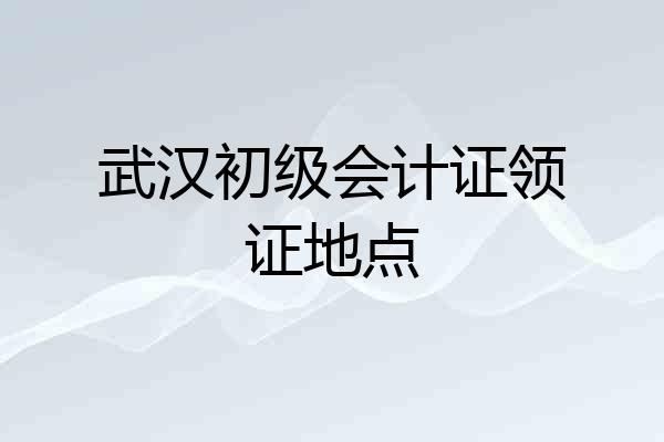 武汉初级会计证领证地点