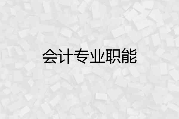 会计专业职能