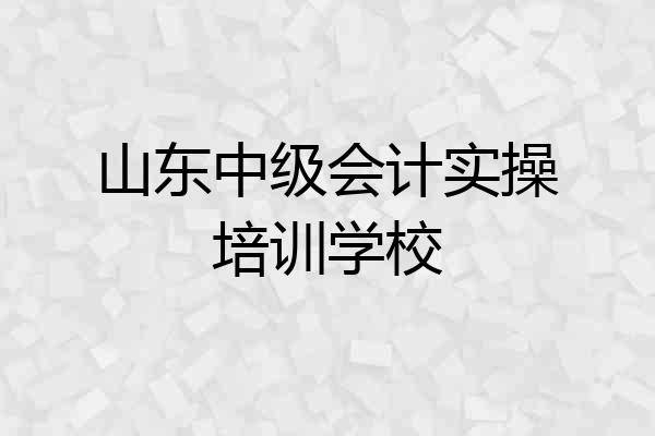 山东中级会计实操培训学校