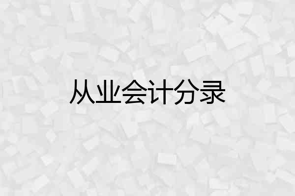从业会计分录