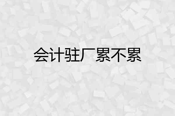 会计驻厂累不累