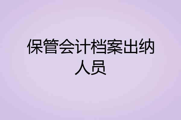 保管会计档案出纳人员