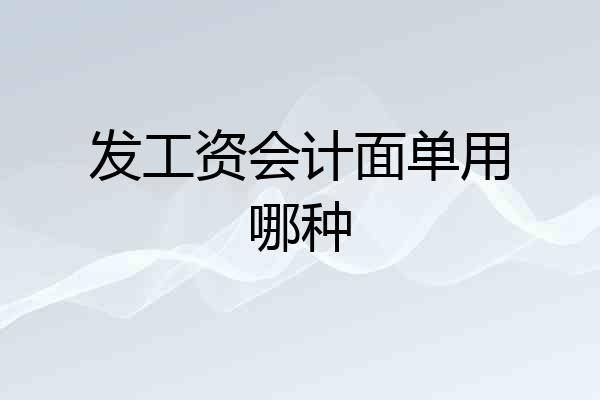 发工资会计面单用哪种