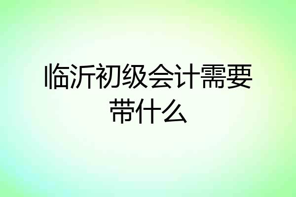 临沂初级会计需要带什么