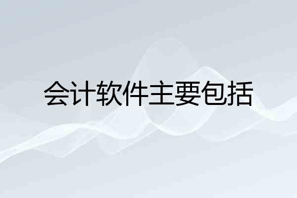 会计软件主要包括