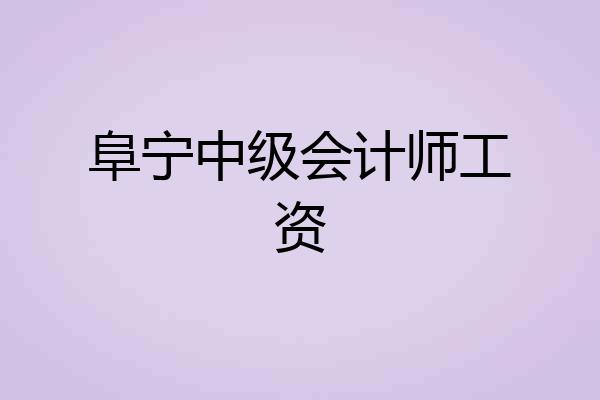 阜宁中级会计师工资