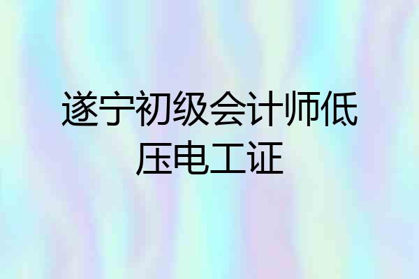遂宁初级会计师低压电工证