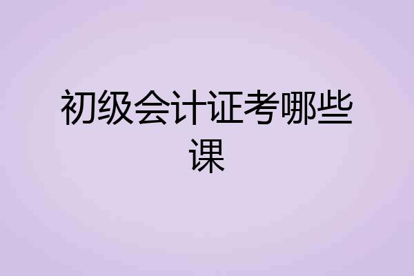 初级会计证考哪些课