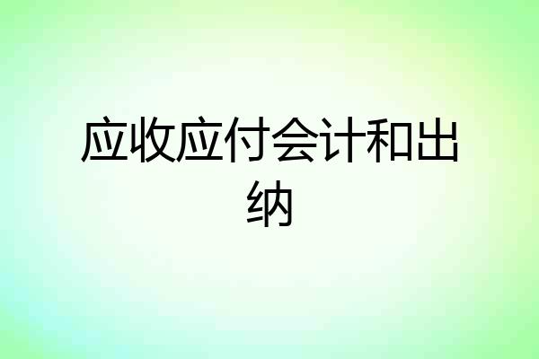 应收应付会计和出纳