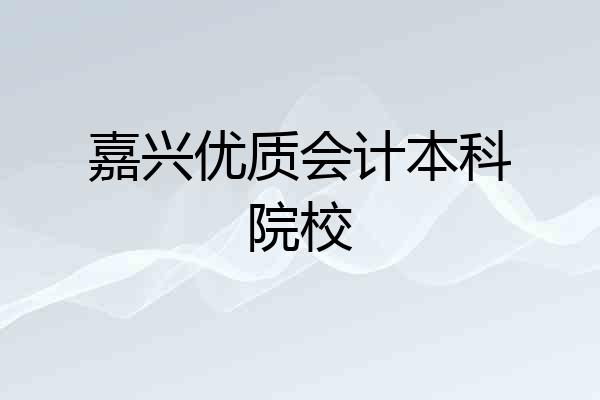 嘉兴优质会计本科院校