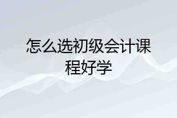怎么选初级会计课程好学