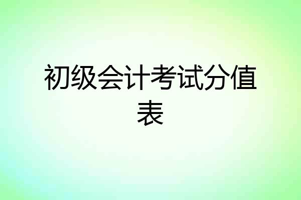 初级会计考试分值表