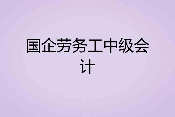 国企劳务工中级会计