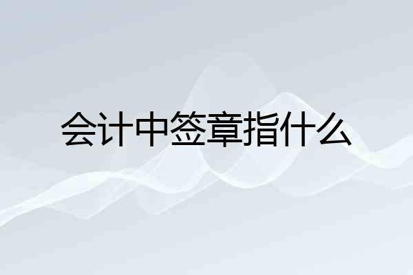 会计中签章指什么