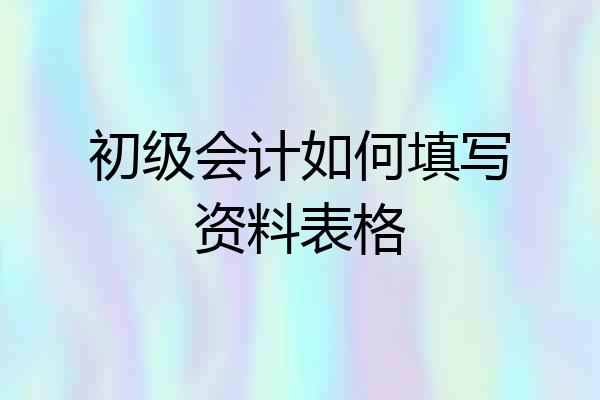 初级会计如何填写资料表格