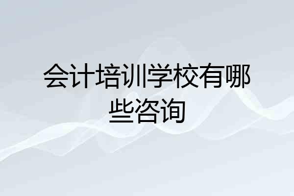 会计培训学校有哪些咨询