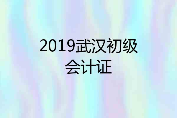 2019武汉初级会计证