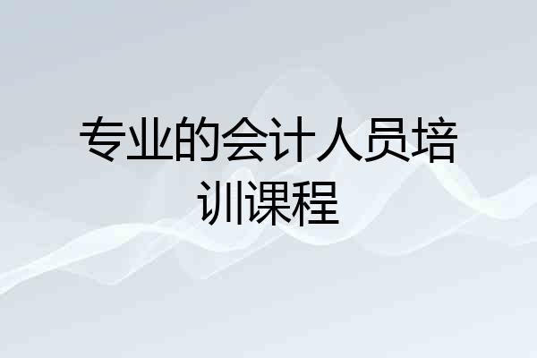 专业的会计人员培训课程