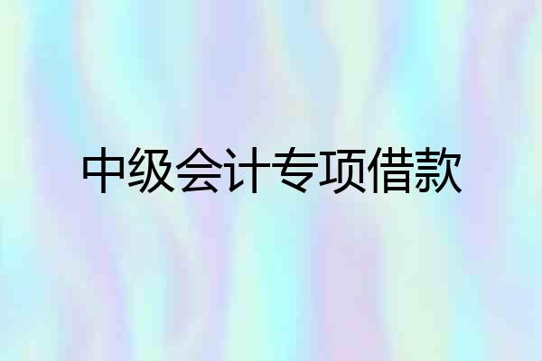 中级会计专项借款