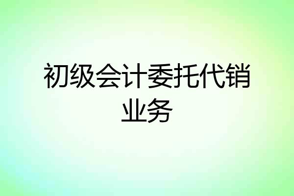 初级会计委托代销业务