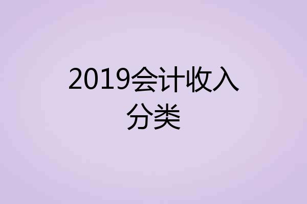 2019会计收入分类